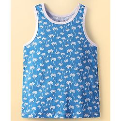 Pine Kids Cotton Lycra Knit Sleeveless Vests With Stripes & Tree Print Pack Of 3 (Colour May Vary)