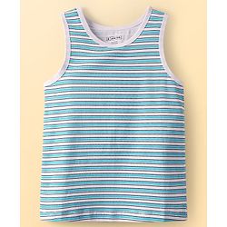 Pine Kids Cotton Lycra Knit Sleeveless Vests With Stripes & Tree Print Pack Of 3 (Colour May Vary)