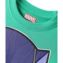Pine Kids Marvel Single Jersey Knit Half Drop Shoulder Sleeves Oversized T-Shirt with Black Panther Graphics & Badge Detailing - Mint