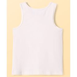 Pine Kids Cotton Lycra Knit Sleeveless Vest with Logo Print Pack of 3 (Colour May Vary)