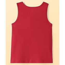 Pine Kids Cotton Lycra Knit Sleeveless Vest with Logo Print Pack of 3 (Colour May Vary)