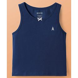 Pine Kids Cotton Lycra Knit Sleeveless Solid Colour Vests Pack Of 3 (Colour May Vary)