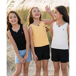 Pine Kids Cotton Lycra Knit Sleeveless Solid Colour Vests Pack Of 3 (Colour May Vary)