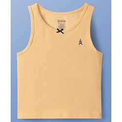 Pine Kids Cotton Lycra Knit Sleeveless Solid Colour Vests Pack Of 3 (Colour May Vary)