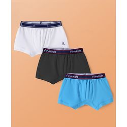Pine Kids Cotton Elastane Knit Solid Colour Trunks Pack of 3 (Colour May Vary)