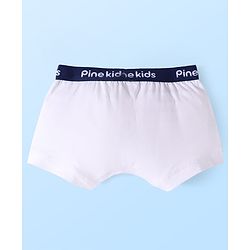 Pine Kids Cotton Knit Solid Trunks with Logo Embroidery Pack of 3 (Colour May Vary)