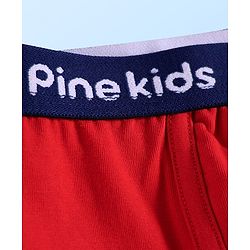 Pine Kids Cotton Knit Solid Trunks with Logo Embroidery Pack of 3 (Colour May Vary)