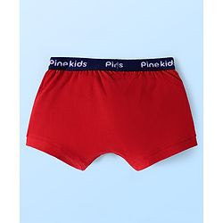 Pine Kids Cotton Knit Solid Trunks with Logo Embroidery Pack of 3 (Colour May Vary)