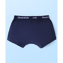 Pine Kids Cotton Knit Solid Trunks with Logo Embroidery Pack of 3 (Colour May Vary)
