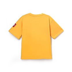 Pine Kids Marvel Single Jersey Knit Oversize Drop Shoulder Half Sleeve T-Shirt With Badge Detaling And Avengers Graphics - Yellow
