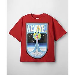 Pine Kids Marvel Single Jersey Knit Oversized Drop Shoulder Half Sleeve T-Shirt With Avengers Graphics - Yellow