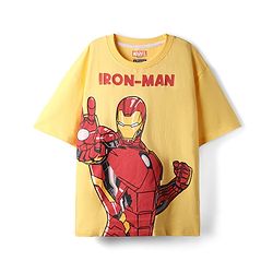 Pine Kids Marvel Single Jersey Knit Drop Shoulder Half Sleeves Oversized T-Shirt with Avengers Graphics Pack Of 3 - Red Light Blue & Yellow