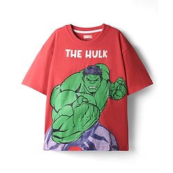 Pine Kids Marvel Single Jersey Knit Drop Shoulder Half Sleeves Oversized T-Shirt with Avengers Graphics Pack Of 3 - Red Light Blue & Yellow