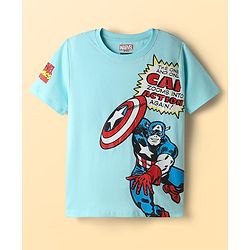 Pine Kids Marvel Single Jersey Knit Half Sleeve T-Shirt with Avengers Graphics Pack of 3 - Light Green Light Blue & White
