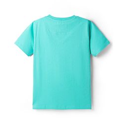 Pine Kids Marvel Single Jersey Knit Half Drop Shoulder Sleeves Oversized T-Shirt with Spider Man Graphics - Aqua Blue