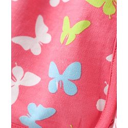 Pine Kids Looper Knit Mid Thigh Shorts With Butterfly Print - Pink