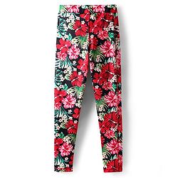 Pine Active Knit Full Length Super Stretch Leggings with Floral Print - Black