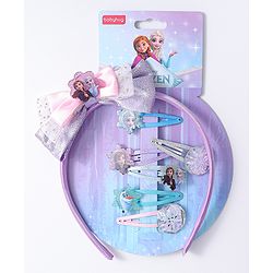 Pine Kids Disney Hair Accessories Combo Sets with Bow Applique & Disney Princes Print Free Size - Multicolor