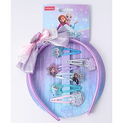 Pine Kids Disney Hair Accessories Combo Sets with Bow Applique & Disney Princes Print Free Size - Multicolor