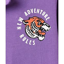 Pine Kids Cotton Knit Half Sleeves Shirt With Tiger Print - Violet
