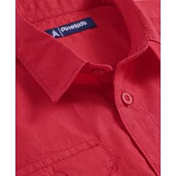 Pine Kids Cotton Woven Half Sleeves  Shirt With Game On Print - Red