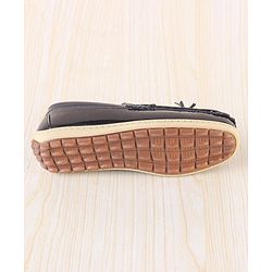 Pine Kids Textured Slip On Loafers - Black
