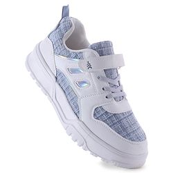 Pine Kids Sports Shoes with Velcro Closure & Tape Detailing - Light Blue