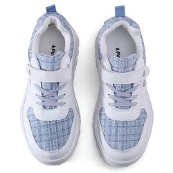 Pine Kids Sports Shoes with Velcro Closure & Tape Detailing - Light Blue