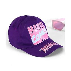 Pine Kids Marvel Summer Caps with Avengers Graphics Print Purple - Diameter 28.5 cm