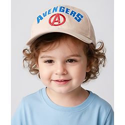 Pine Kids Marvel Summer Caps Caps with Avenger Graphics & Badge Detailing Beige - Diameter 28 cm