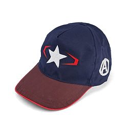 Pine Kids Marvel Cotton Woven Summer Cap With Avengers Graphics Navy Blue - Diameter 15 cm