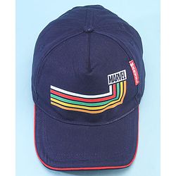 Pine Kids Marvel 100% Cotton Woven Summer Cap With Avengers Graphics And Badge Detailing Navy Blue - Diameter 55 cm