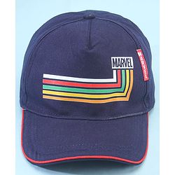 Pine Kids Marvel 100% Cotton Woven Summer Cap With Avengers Graphics And Badge Detailing Navy Blue - Diameter 55 cm