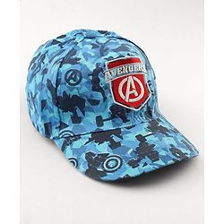 Pine kids Marvel Cotton Woven Cap With Avengers Print Blue - Diameter 19 cm