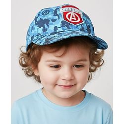 Pine kids Marvel Cotton Woven Cap With Avengers Print Blue - Diameter 19 cm