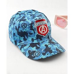 Pine kids Marvel Cotton Woven Cap With Avengers Print Blue - Diameter 19 cm