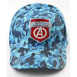 Pine kids Marvel Cotton Woven Cap With Avengers Print Blue - Diameter 19 cm