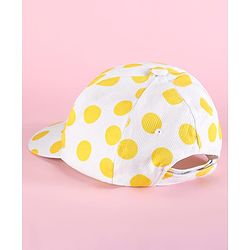 Pine Kids Disney Summer Caps with Minnie Mouse Graphics & Polka Dot Print Yellow & White - Diameter 52.5 cm