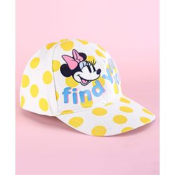 Pine Kids Disney Summer Caps with Minnie Mouse Graphics & Polka Dot Print Yellow & White - Diameter 52.5 cm