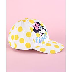 Pine Kids Disney Summer Caps with Minnie Mouse Graphics & Polka Dot Print Yellow & White - Diameter 52.5 cm