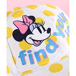 Pine Kids Disney Summer Caps with Minnie Mouse Graphics & Polka Dot Print Yellow & White - Diameter 52.5 cm