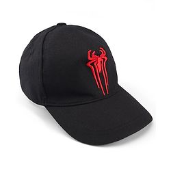 Pine Kids Marvel Cotton Woven Summer Cap with Spiderman Graphics Black - Diameter 17 cm