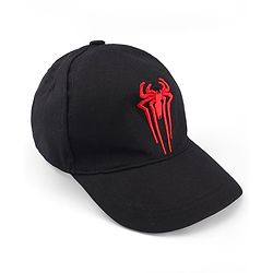 Pine Kids Marvel Cotton Woven Summer Cap with Spiderman Graphics Black - Diameter 17 cm