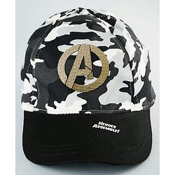 Pine Kids Marvel 100% Cotton Summer Cap With Avengers Print Black - Circumference 54 cm