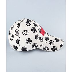 Pine Kids Marvel 100% Cotton Summer Cap With Avengers Print White - Circumference 52 cm