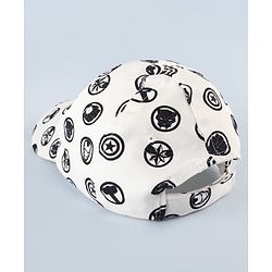 Pine Kids Marvel 100% Cotton Summer Cap With Avengers Print White - Circumference 52 cm