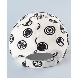 Pine Kids Marvel 100% Cotton Summer Cap With Avengers Print White - Circumference 52 cm