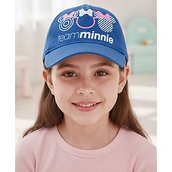 Pine Kids Disney 100% Cotton Woven Summer Cap With Minnie Mouse Family Graphics Blue - Diameter 50 cm