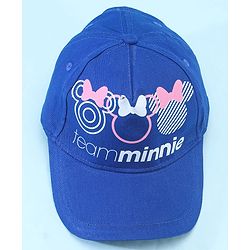 Pine Kids Disney 100% Cotton Woven Summer Cap With Minnie Mouse Family Graphics Blue - Diameter 50 cm
