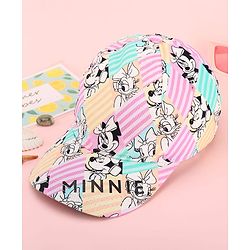 Pine Kids Disney 100% Cotton Summer Cap With Minnie Mouse Family Graphics Pink - Circumference 52 cm